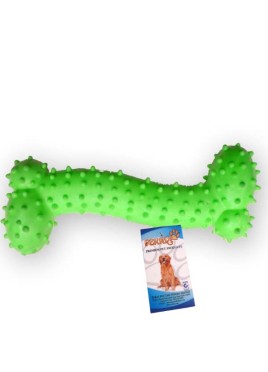 Fekrix Dog Toy Curvy Bone with Spike Green